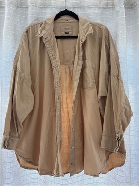 American eagle Button-Down Shirt oversized fit - Tan